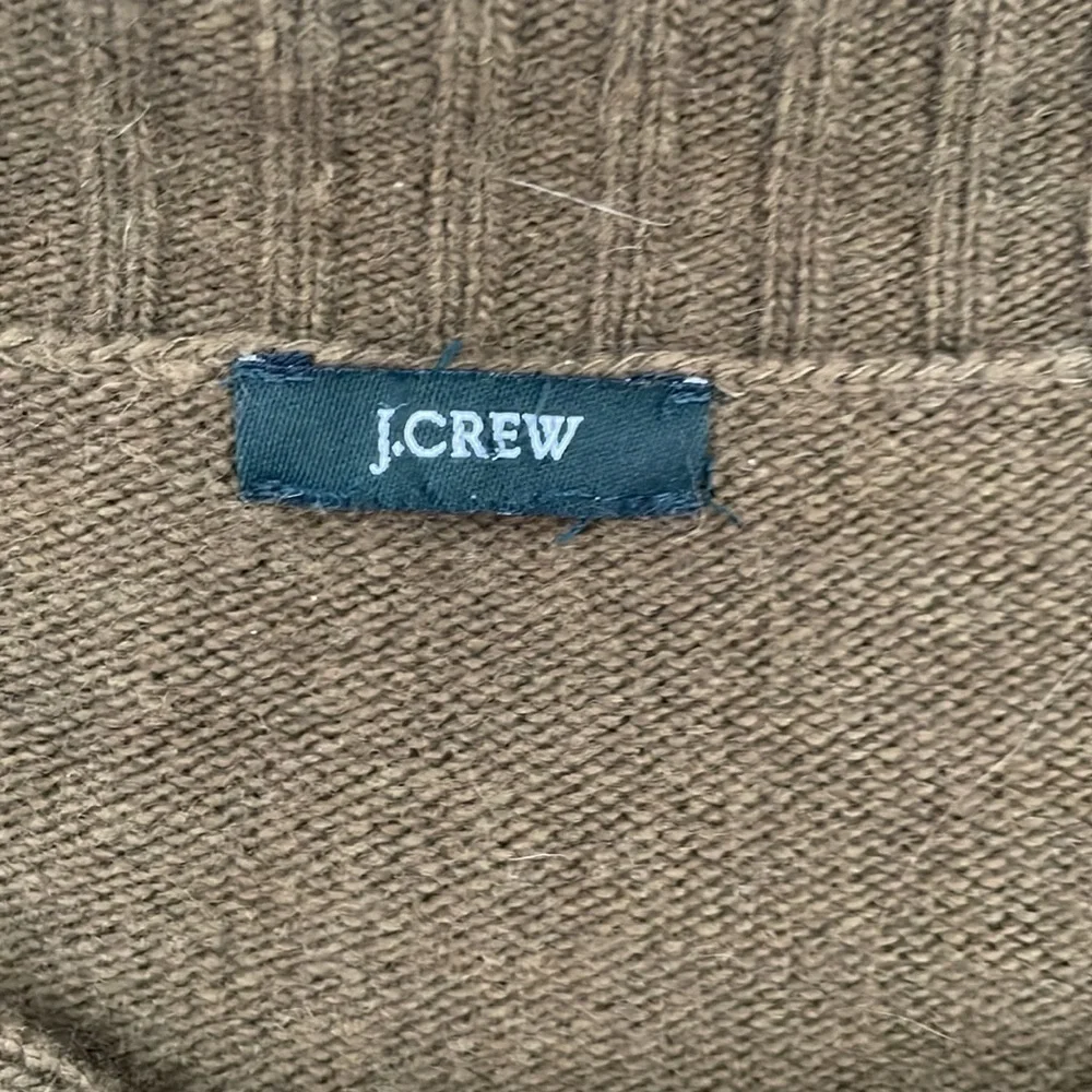 J. Crew Asymmetrical Zip Neck Ruffle Cashmere Wool Ribbed Sweater - Picture 5 of 10